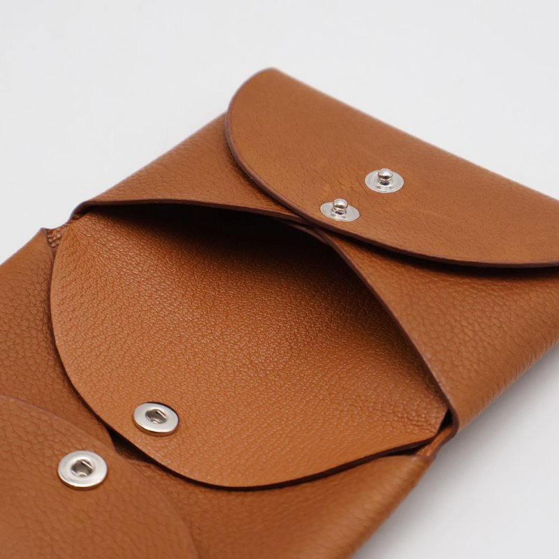 HERMES 馬鞍皮Calvi duo - 金棕 K-2