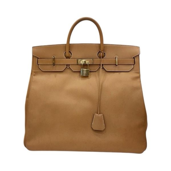 Hermès Haut à Courroies 45 奶茶色手袋-2