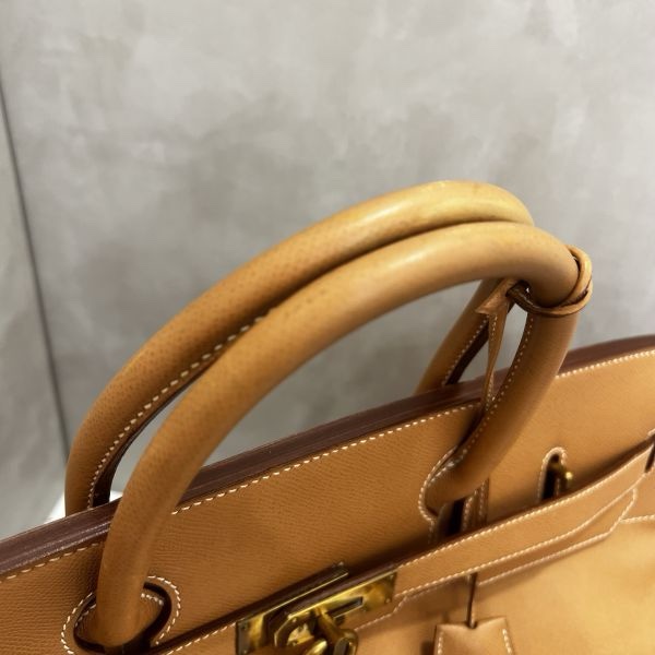 Hermès Haut à Courroies 45 奶茶色手袋-12