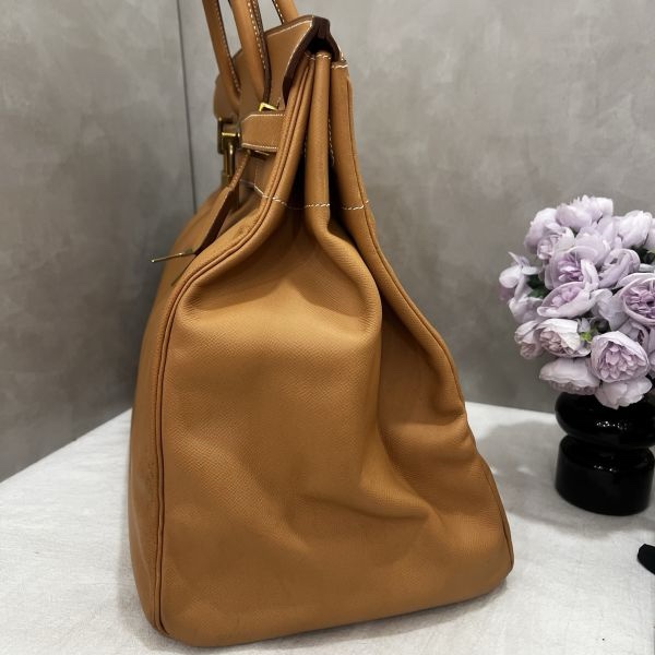 Hermès Haut à Courroies 45 奶茶色手袋-14