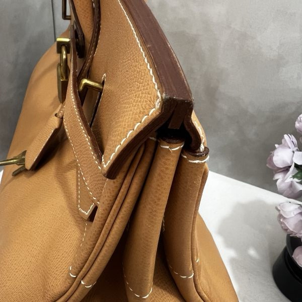 Hermès Haut à Courroies 45 奶茶色手袋-16