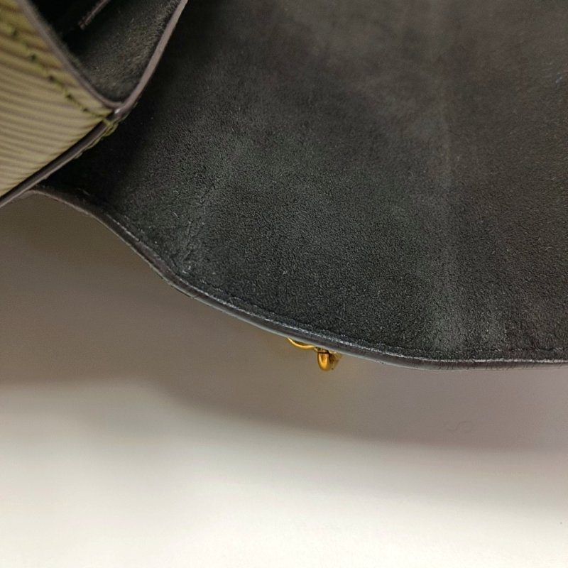 LOUIS VUITTON TWIST中號棕色塗層帆布老花水波紋單肩包斜挎包金色五金可拆卸肩帶-9