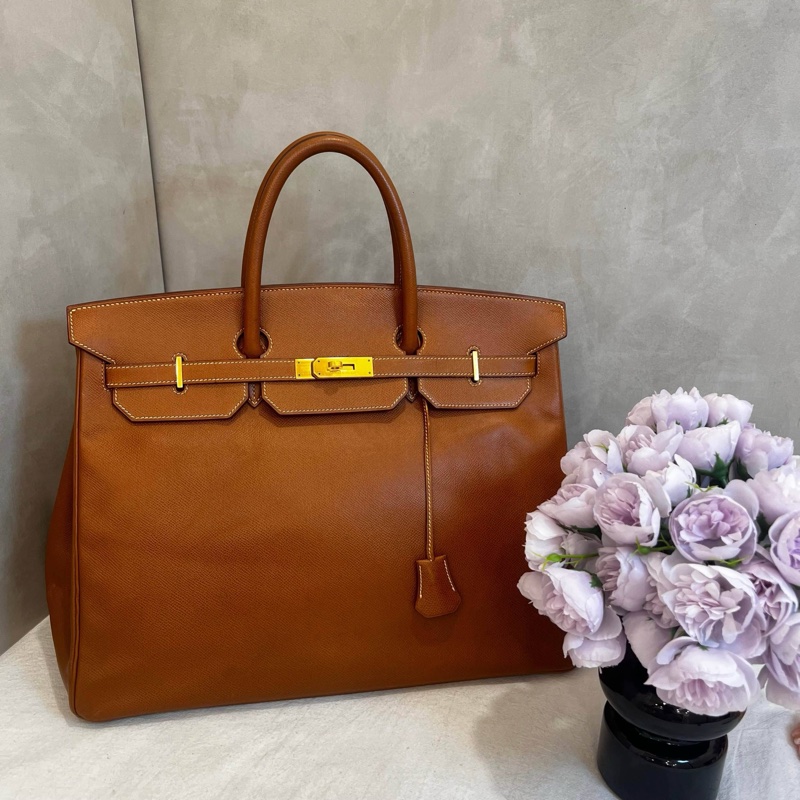 Hermès Birkin 鉑金包 40 金棕金釦 Epsom-0