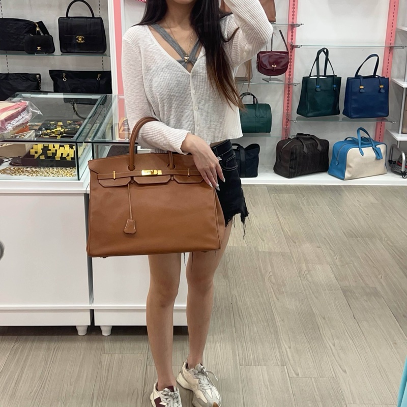 Hermès Birkin 鉑金包 40 金棕金釦 Epsom-1