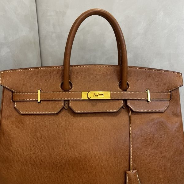 Hermès Birkin 鉑金包 40 金棕金釦 Epsom-11