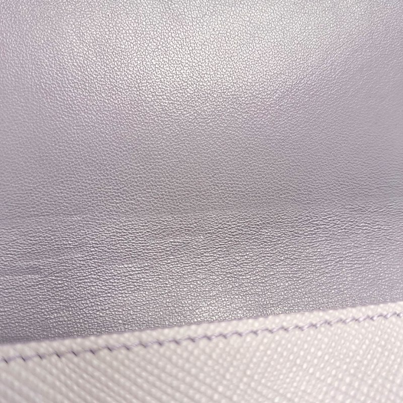 PRADA淺紫色牛皮十字紋斜挎包銀色五金-8