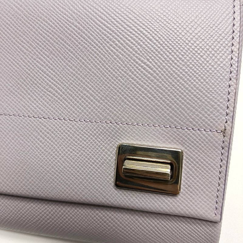 PRADA淺紫色牛皮十字紋斜挎包銀色五金-10