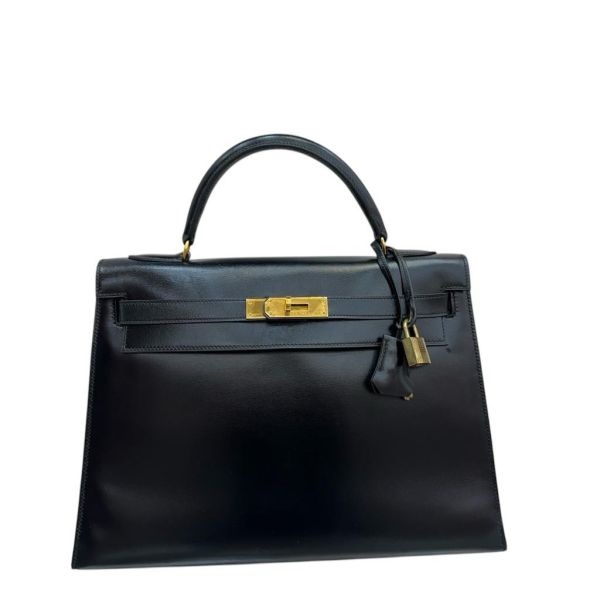 Hermès Kelly 32 黑金box皮手袋-2