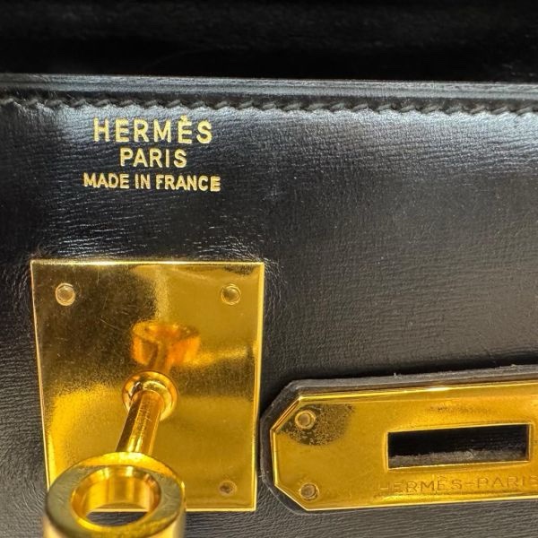 Hermès Kelly 32 黑金box皮手袋-5