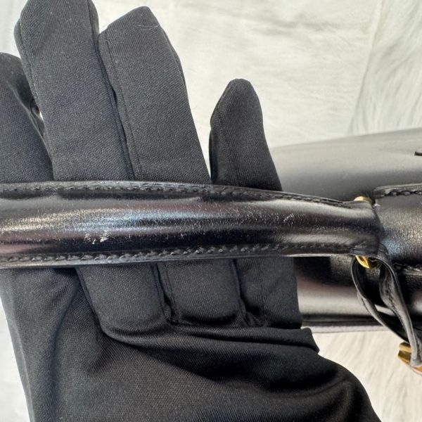 Hermès Kelly 32 黑金box皮手袋-8