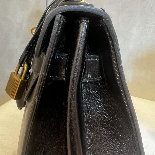 Hermès Kelly 32 黑金box皮手袋-13