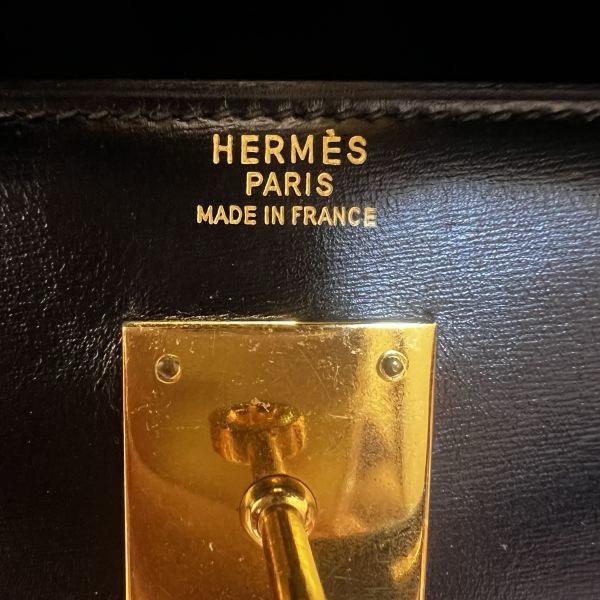 Hermès Kelly 32 黑金box皮手袋-15