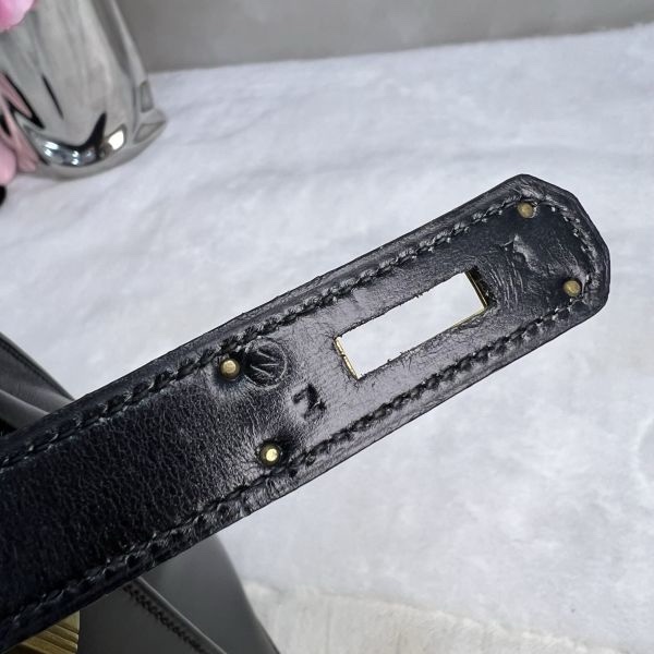 Hermès Kelly 32 黑金box皮手袋-21