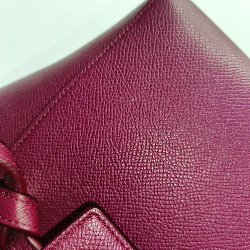 CELINE BELT Micro酒紅色牛皮魚包單肩包斜挎包手提包金色五金可拆卸肩帶-11