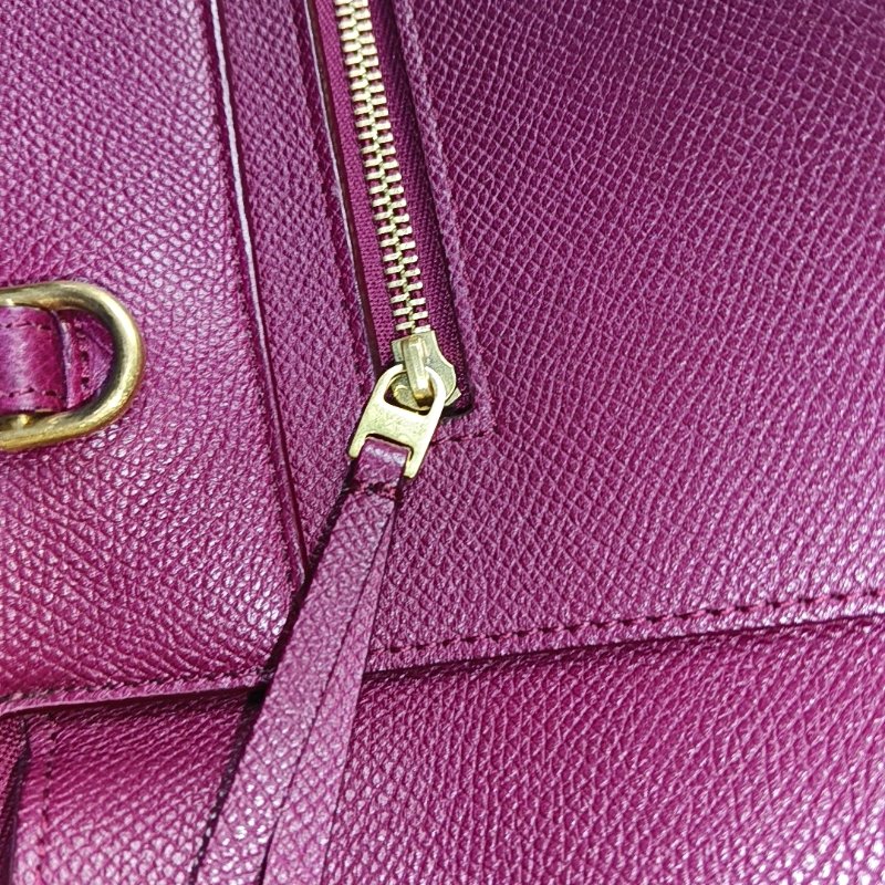 CELINE BELT Micro酒紅色牛皮魚包單肩包斜挎包手提包金色五金可拆卸肩帶-12