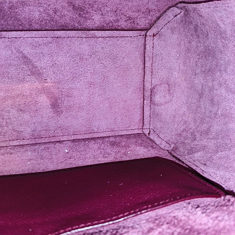 CELINE BELT Micro酒紅色牛皮魚包單肩包斜挎包手提包金色五金可拆卸肩帶-14