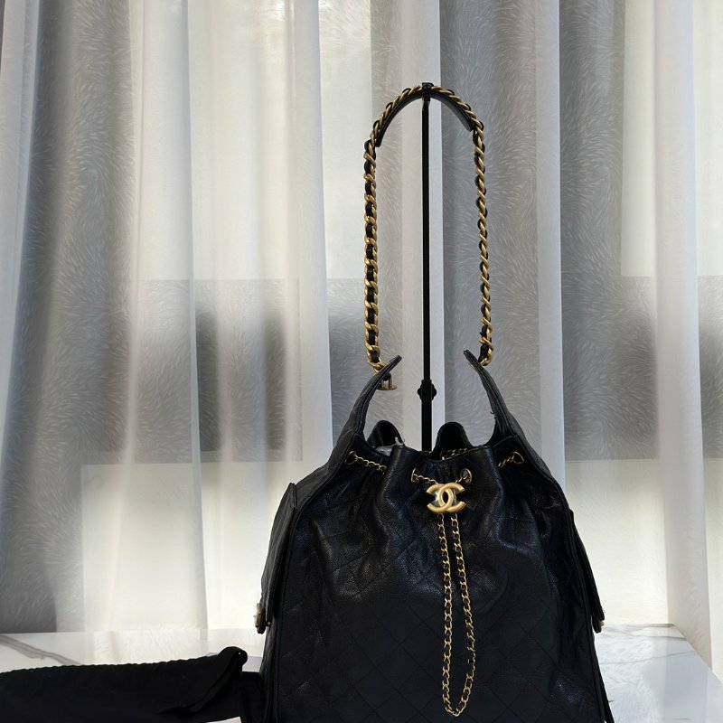 CHANEL 25 Hobo bag - 中號黑金-7