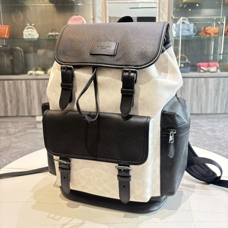 *SHIHNA名牌精品* Coach SPRINT 拼色經典 SIGNATURE 後背包-0