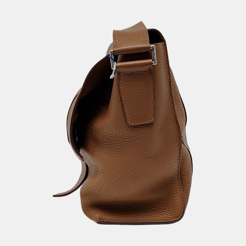 HERMES Aifred35土黃色Clemence牛皮單肩包斜挎包銀色五金R刻-2