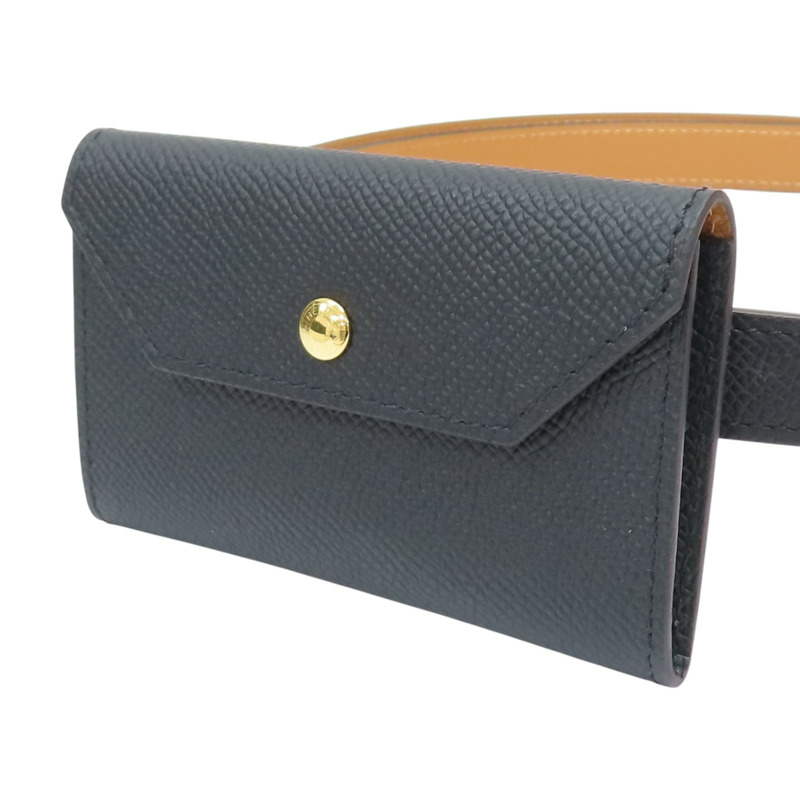 黑色 EPSOM牛皮 Kelly Pocket 18 belt 皮帶 W刻【HERMES 愛馬仕】 H081120CC89-2