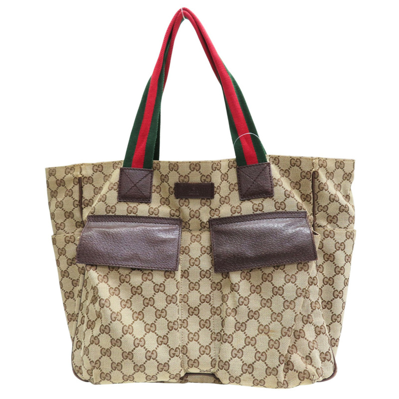 烏木色 緹花帆布 手提包【GUCCI 古馳】 161836-0