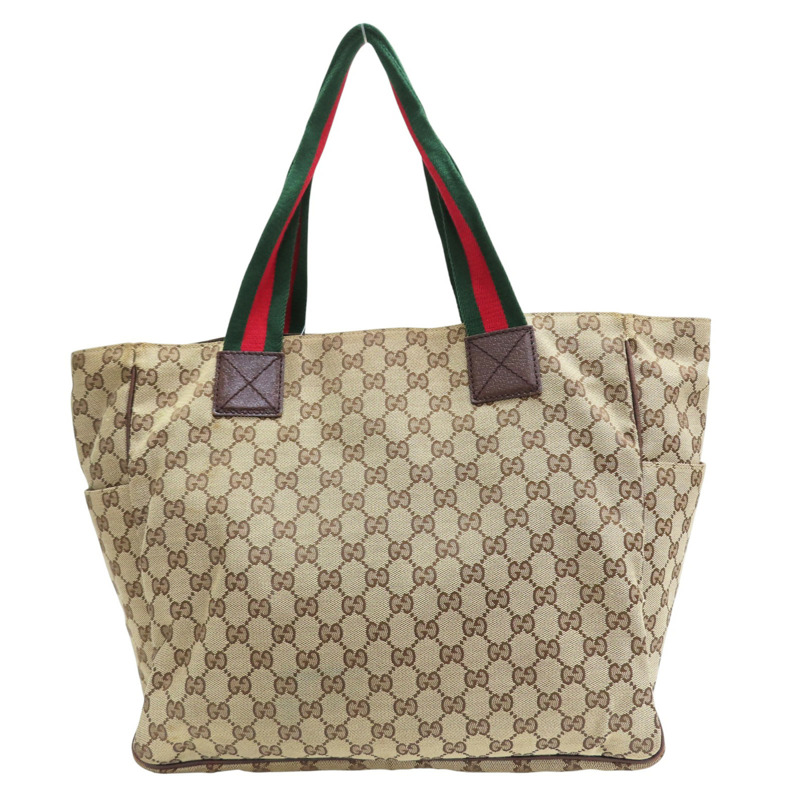 烏木色 緹花帆布 手提包【GUCCI 古馳】 161836-2