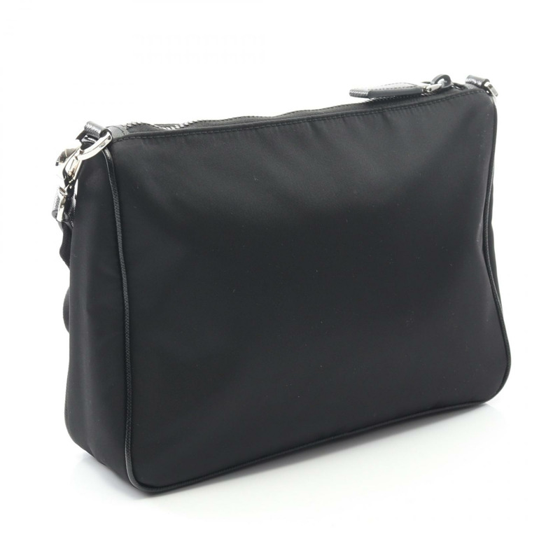 PRADA Re-Nylon 肩挎包 2VH113 尼龍 Saffiano 皮革 黑色 二手-1