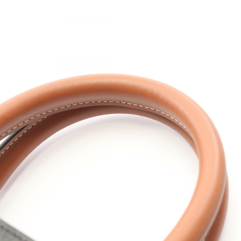 CELINE Mini Vertical Cabas Triomphe 單肩手提包，帆布皮革，黑色/棕色-6