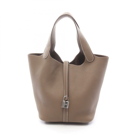愛馬仕 Picotin Lock MM 手袋 D Taurillon Clemence Etoupe 灰色 二手 女士 SHW