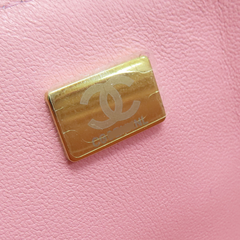 粉色 毛呢 Classic Flap 鍊帶肩背包 金扣【CHANEL 香奈兒】 A69900-7