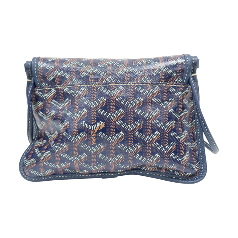 海軍藍色 Goyardine帆布 Plumet Pocket Wallet肩背包【GOYARD 高雅德】 PLUMETPMLTY12CL12P-1