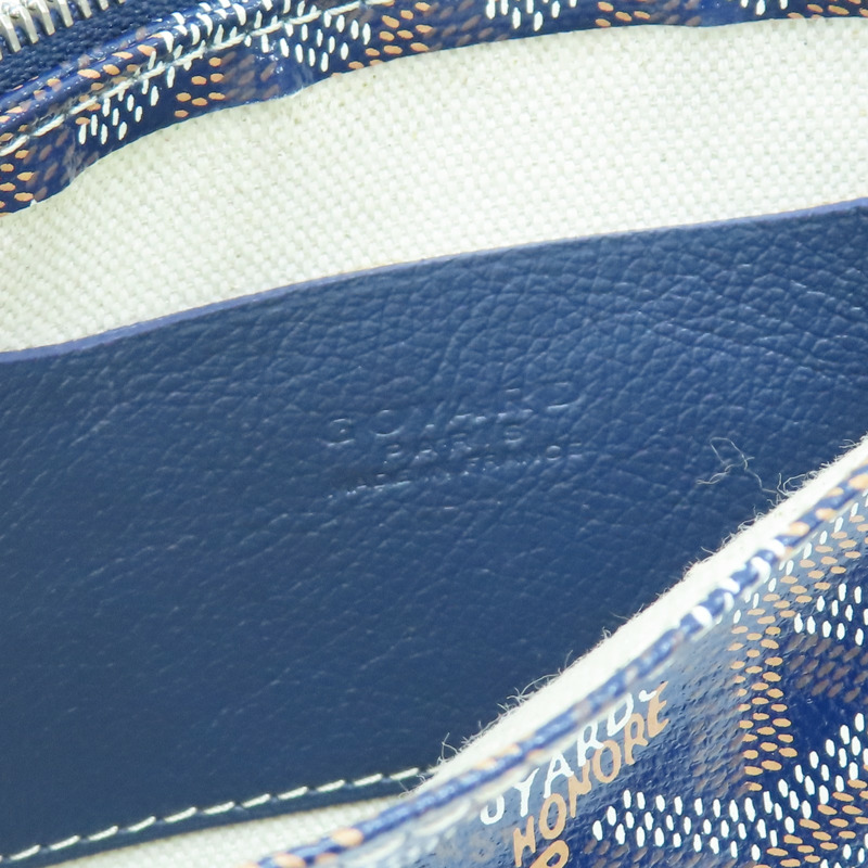 海軍藍色 Goyardine帆布 Plumet Pocket Wallet肩背包【GOYARD 高雅德】 PLUMETPMLTY12CL12P-9