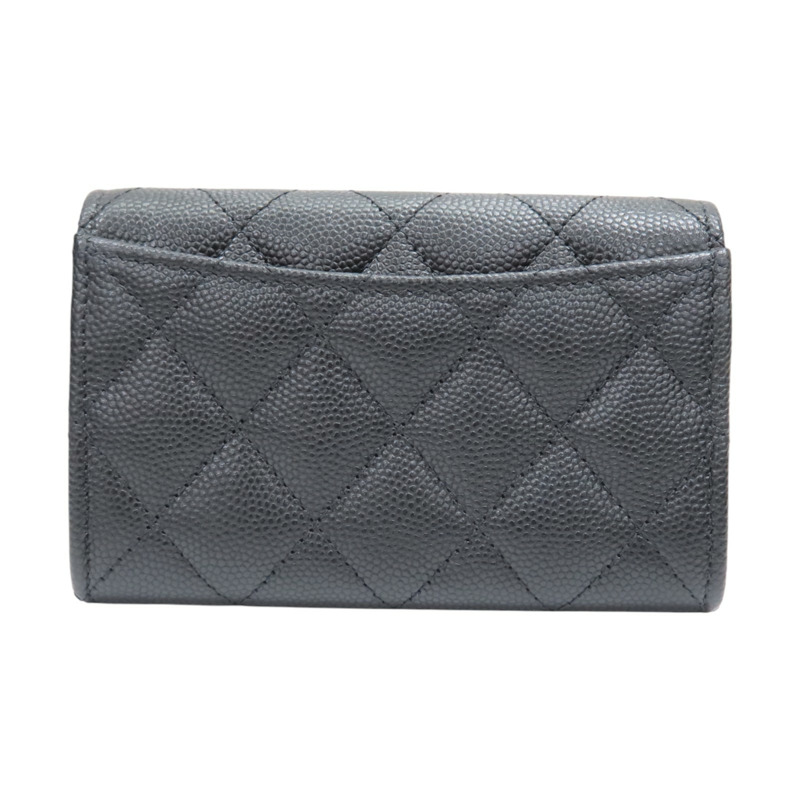 黑色 菱格紋 牛皮 Card Case 扣式短夾【CHANEL 香奈兒】 AP3080-1