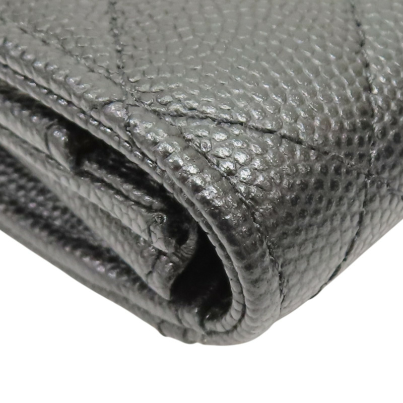 黑色 菱格紋 牛皮 Card Case 扣式短夾【CHANEL 香奈兒】 AP3080-11