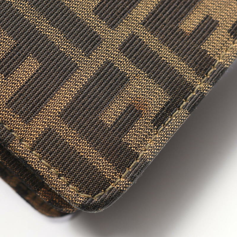 FENDI Zucca 手提包，棕色帆布皮革，二手女款-8