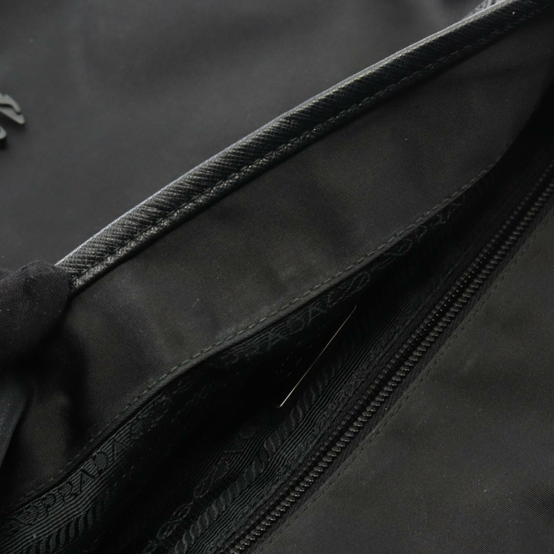 PRADA TESSUTO+SAFFIANO Logo 肩背包 2VD166 尼龍皮革 黑色 二手 男女通用-7