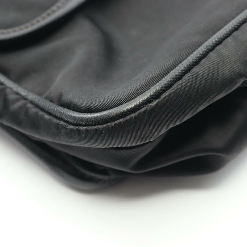 PRADA TESSUTO+SAFFIANO Logo 肩背包 2VD166 尼龍皮革 黑色 二手 男女通用-10