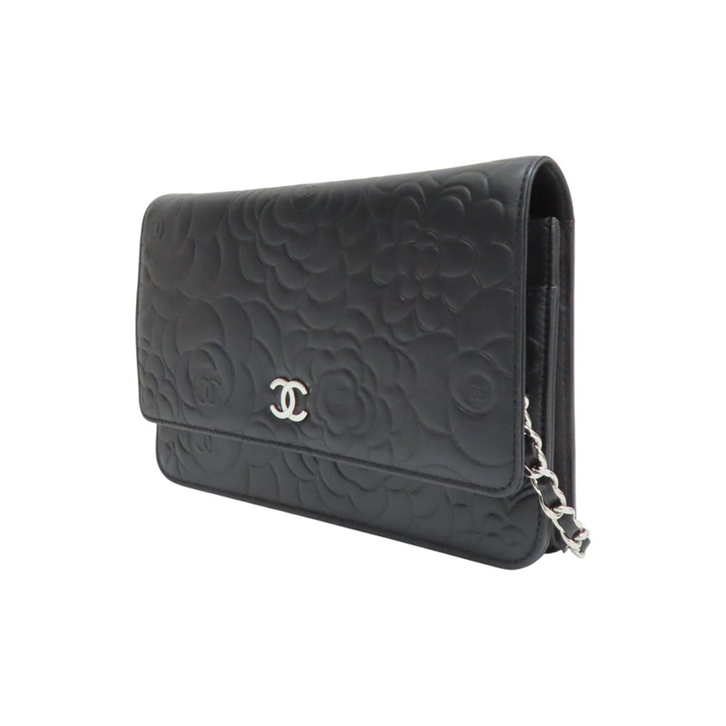 黑色牛皮 山茶花 鍊帶 肩背包 A47421 無卡【CHANEL 香奈兒】 A47421-2