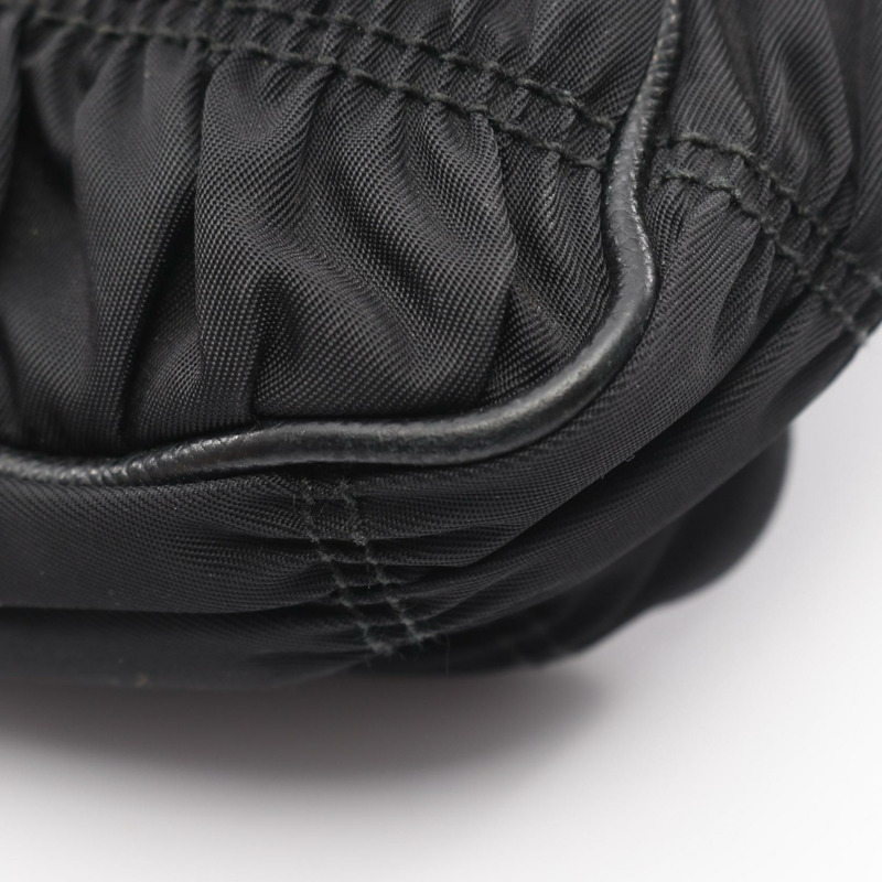 PRADA 2005 復刻版鏈條肩背包 1BH204 尼龍皮革 黑色 二手-4