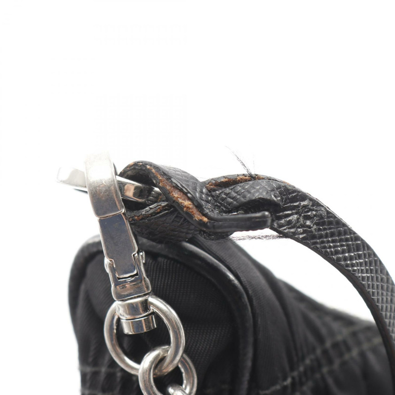 PRADA 2005 復刻版鏈條肩背包 1BH204 尼龍皮革 黑色 二手-7