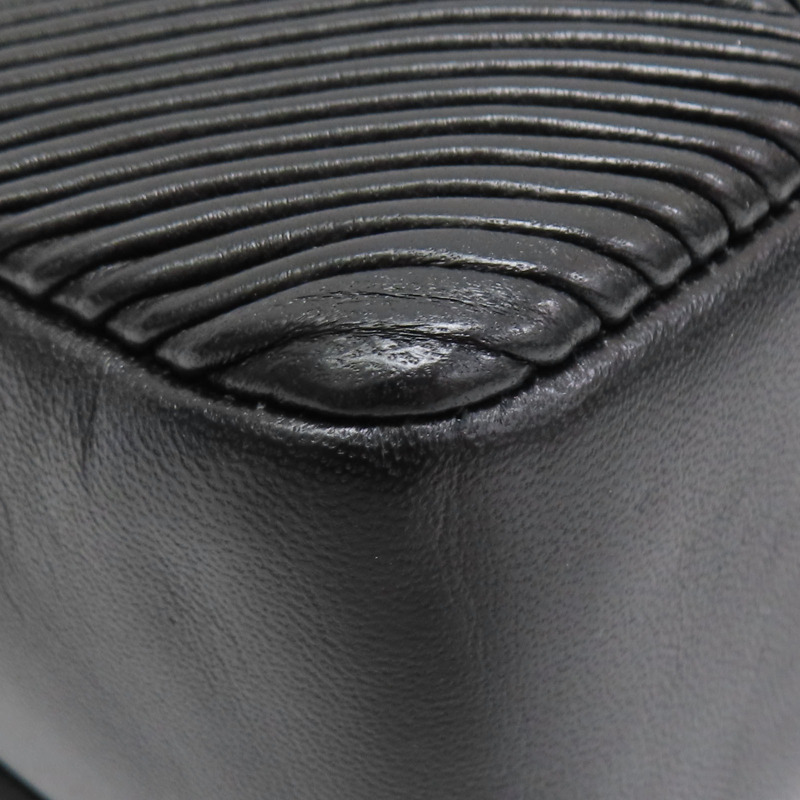 黑色 斜紋羊皮 鍊帶肩背包 金扣【CHANEL 香奈兒】-14