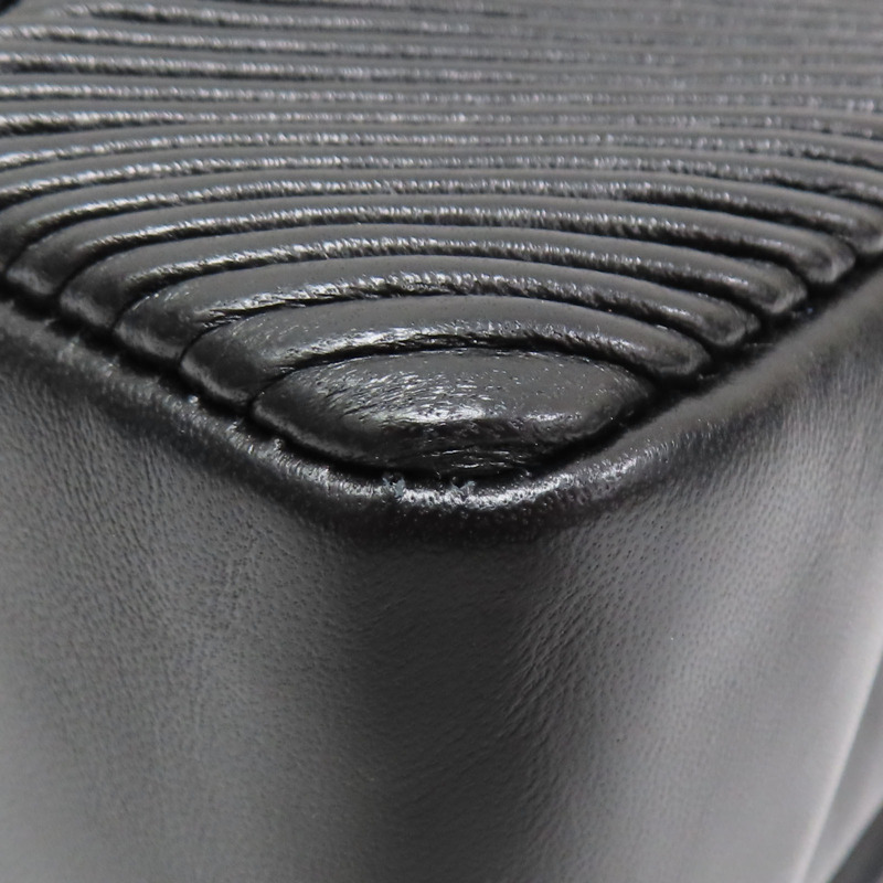 黑色 斜紋羊皮 鍊帶肩背包 金扣【CHANEL 香奈兒】-15