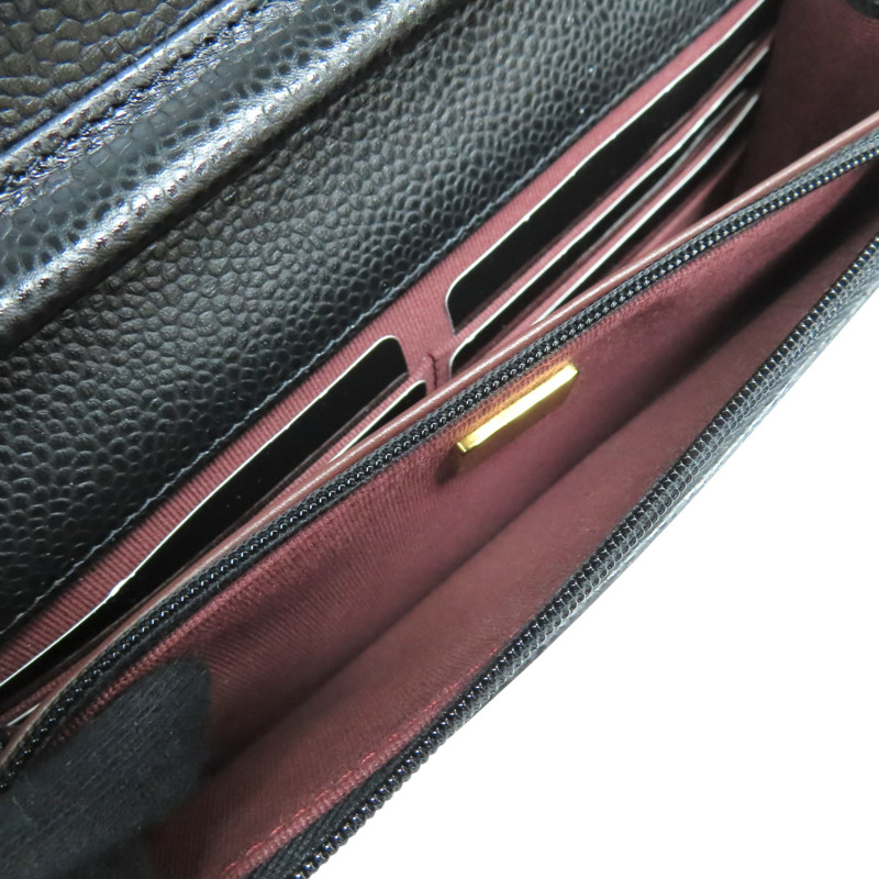 黑色 牛皮 菱格紋 WOC 鍊帶 肩背包 金扣 (無卡)【CHANEL 香奈兒】 AP0250-4