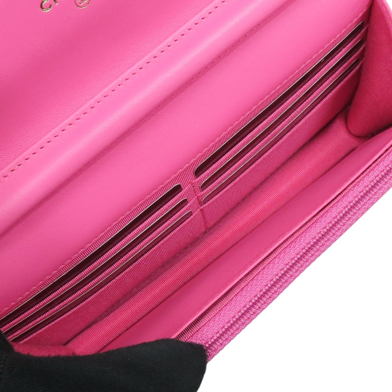 粉色 牛皮 WOC V stitch 鍊帶 肩背包【CHANEL 香奈兒】 A33814-5