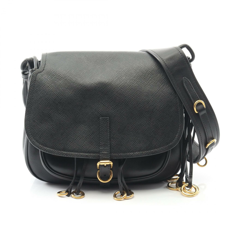 PRADA Corsair 肩背包 1BD050 黑色真皮 二手 女士-0