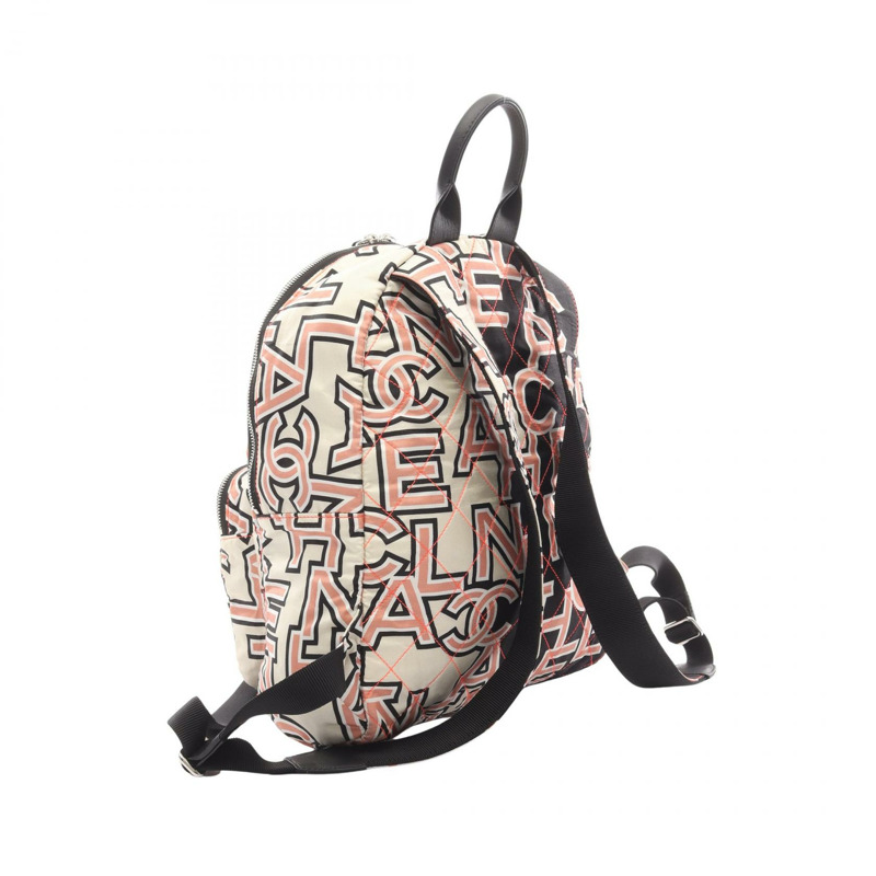 香奈兒 (CHANEL) Matelasse Neon 雙肩包背包 黑色 米色 粉紅色 二手 女士 CC-1