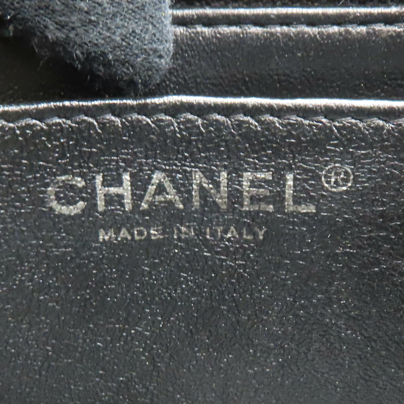 黑色 荔枝紋牛皮 Mini Matelasse 鍊帶肩背包 銀扣 無卡【CHANEL 香奈兒】 A35200-6