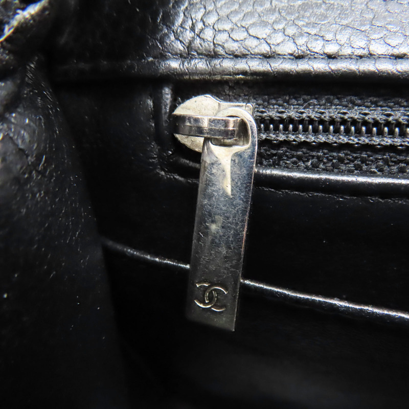 黑色 荔枝紋牛皮 Mini Matelasse 鍊帶肩背包 銀扣 無卡【CHANEL 香奈兒】 A35200-16