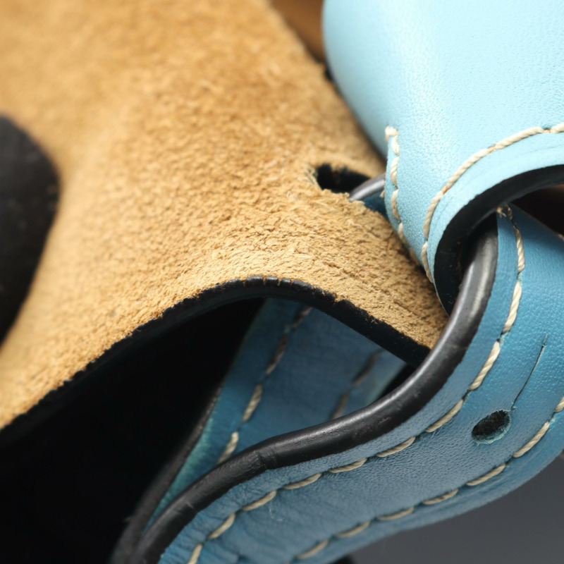 LOEWE GATE 包 小號肩斜背包 皮革 藍色 黑色 二手 女士-6