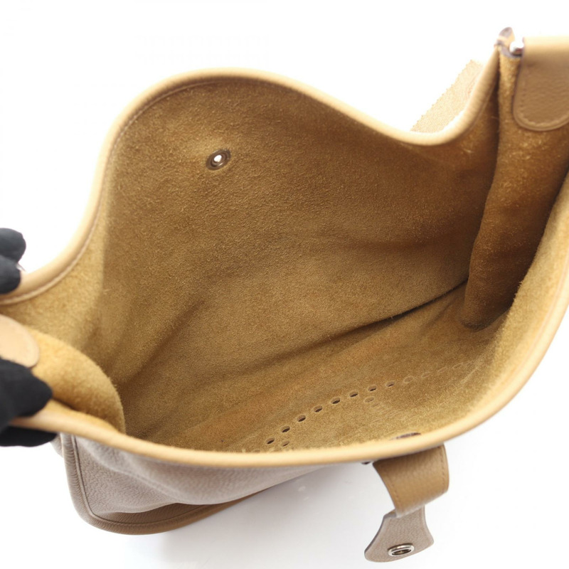 愛馬仕 Evelyne 1 GM 單背包 L Taurillon Clemence 米色 二手 女士 SHW-2